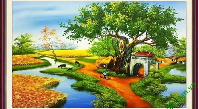10 Mẫu Tranh Phong Cảnh Quê Hương Đẹp Nhất- Amia Hà Nội